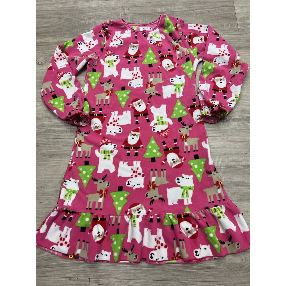 Carters Size L Girls Nightgown Santa Christmas